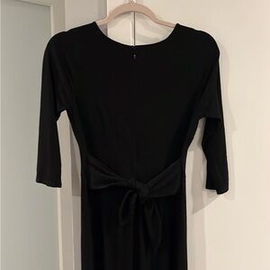 Ann Taylor Elegant Black Long Sleeve Dress with Bow